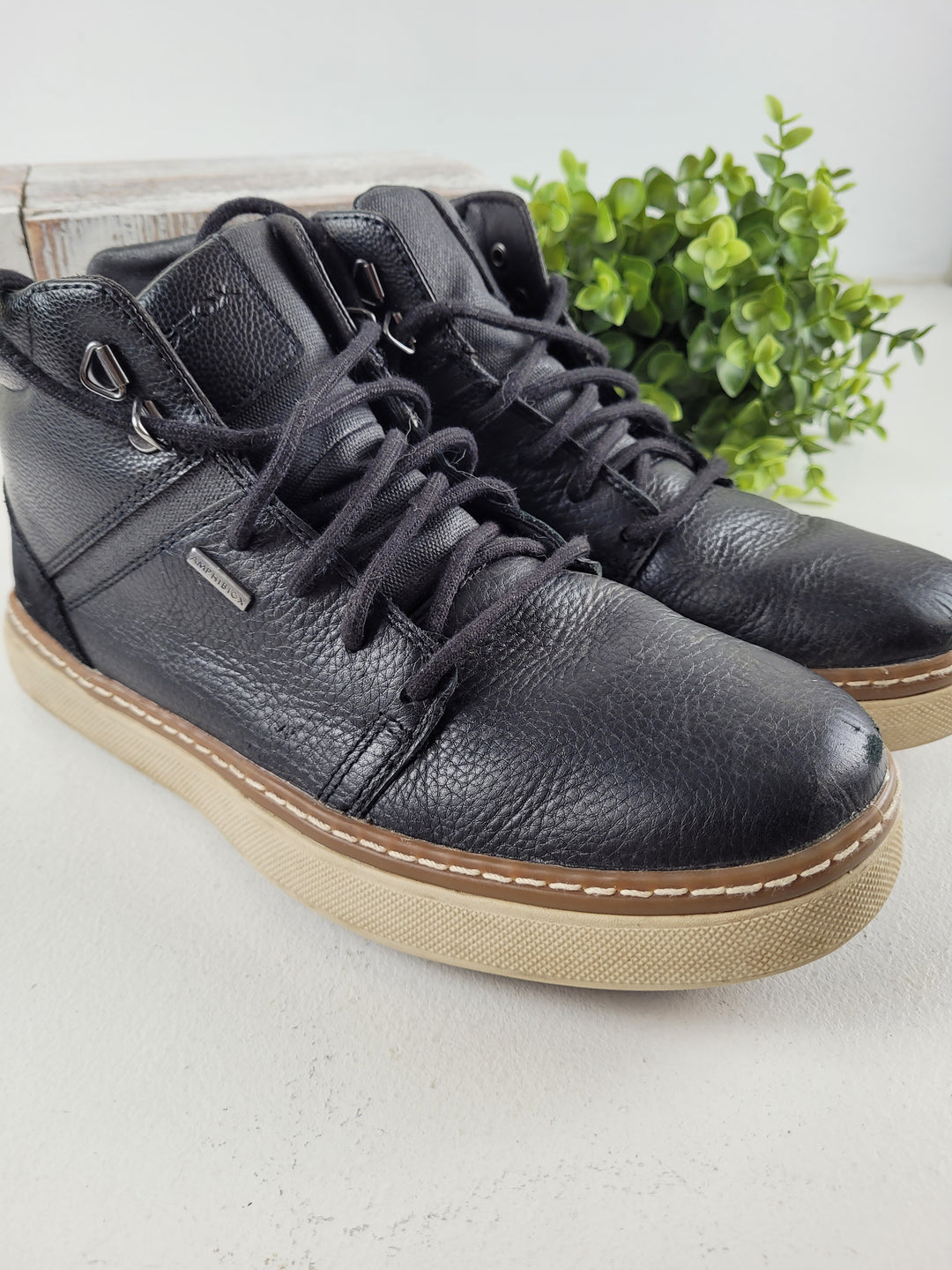 GEOX BLACK SHOES SIZE 6 MENS PRE-LOVED