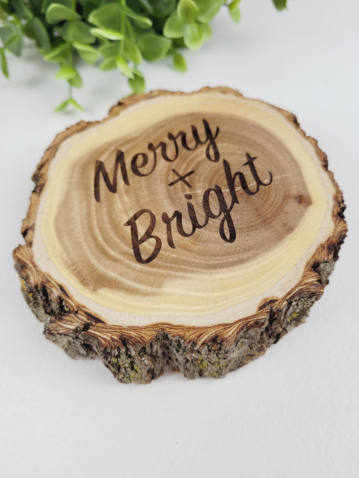 Rough Cut Dezigns, Live Edge Engraved Wood Coasters