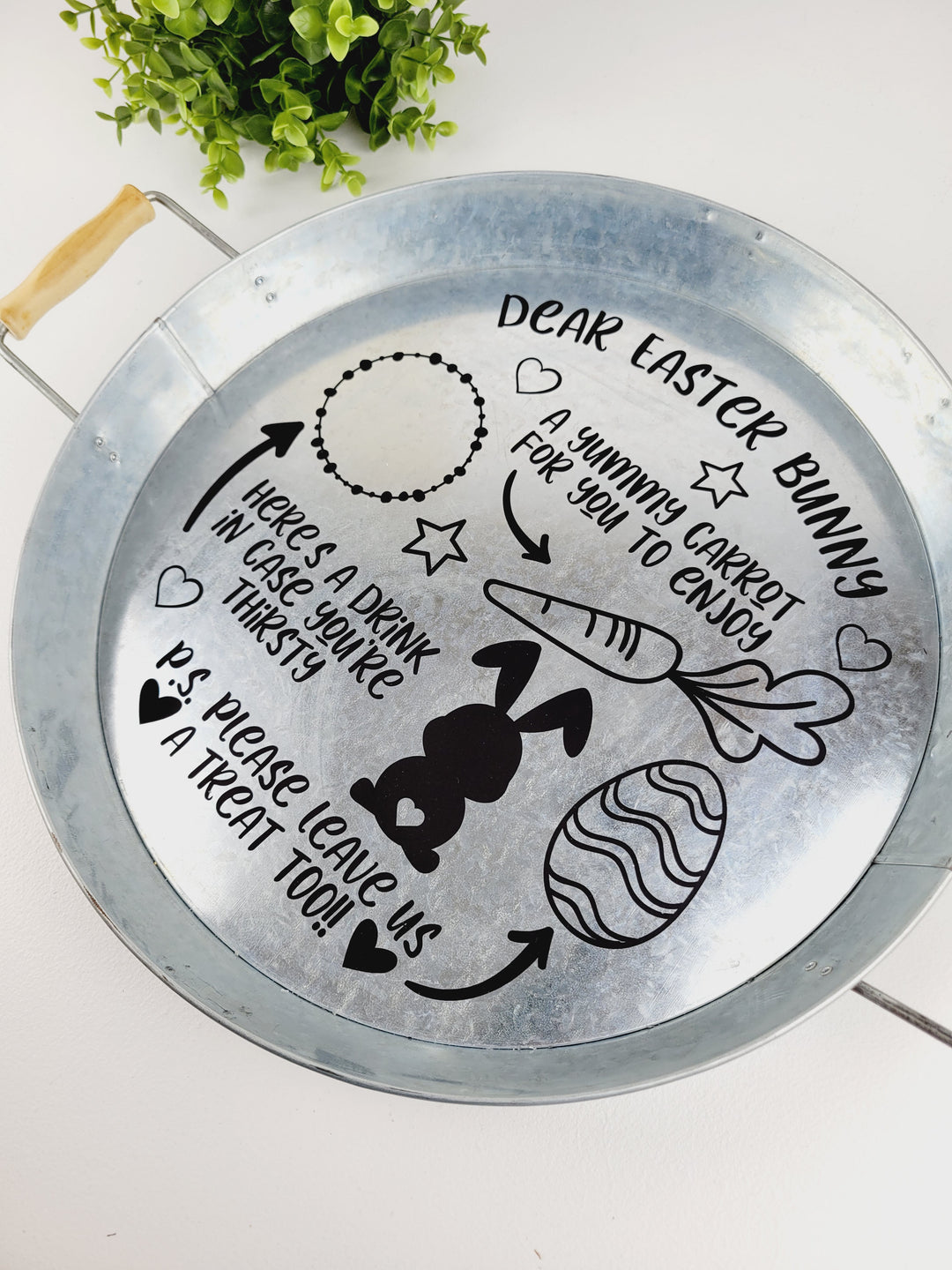 Liz's Custom Creation, Dear Easter Bunny Large Metal Tray