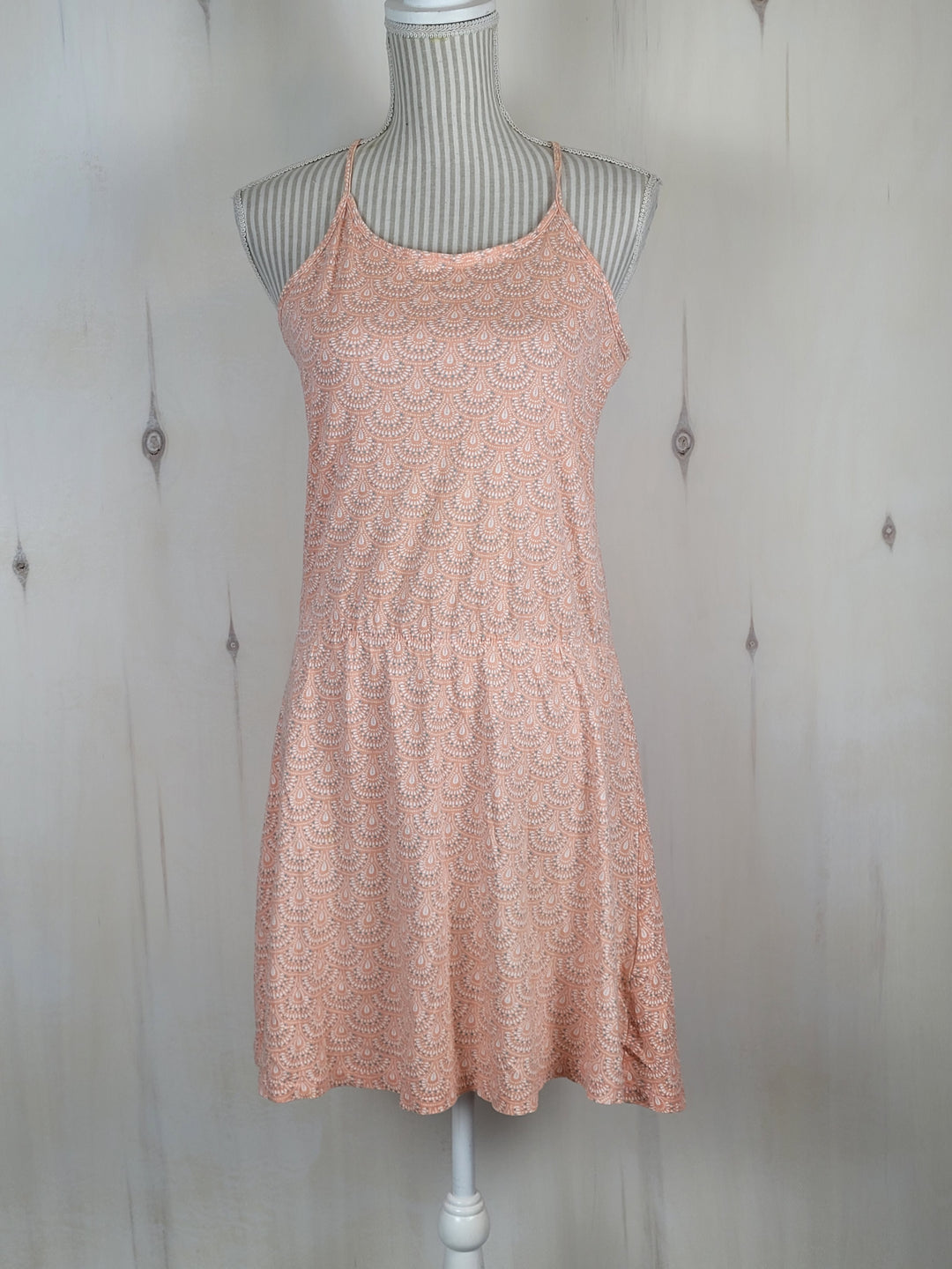 BLUE SEVEN PAISLEY PRINT PEACH DRESS LADIES 16 PRE-LOVED