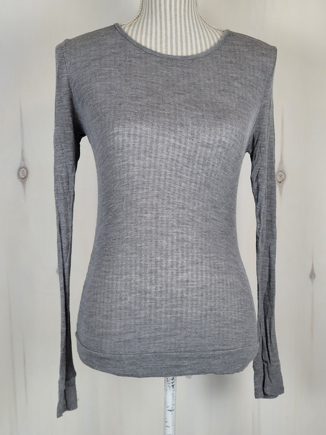 ROLLA COSTER GREY TOP WITH BLACK LACE BACK OPEN DETAIL LADIES MEDIUM PRE-LOVED