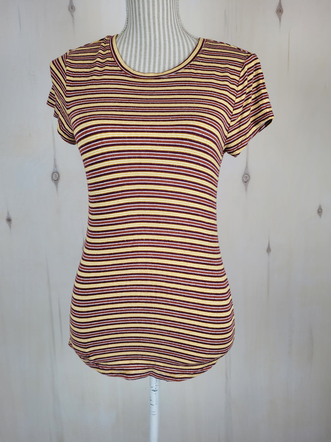 GEORGE STRETCH SOFT STRIPED TSHIRT LADIES XS PRE-LOVED