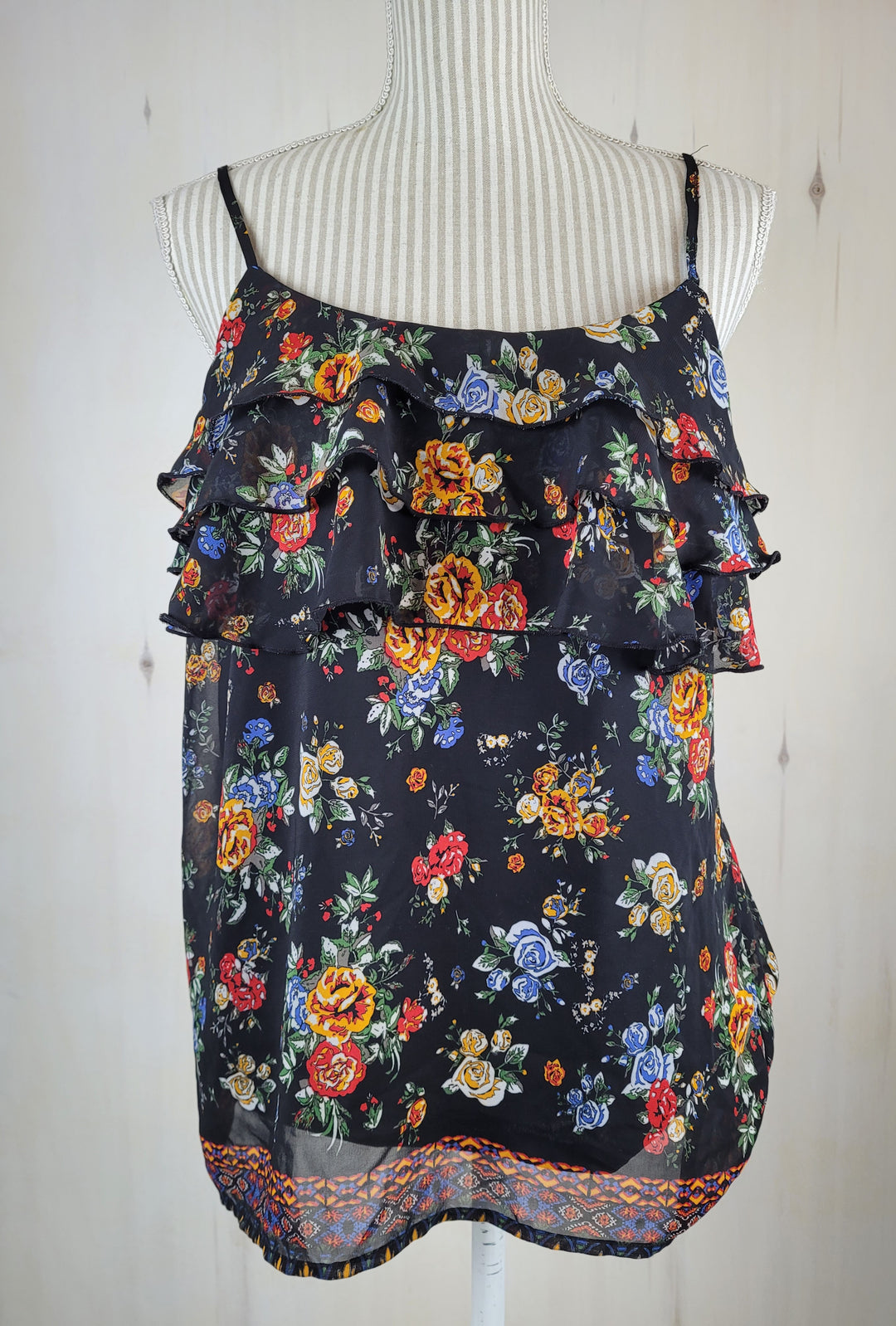 SUZY SHIER FLORAL TOP LADIES XL EUC