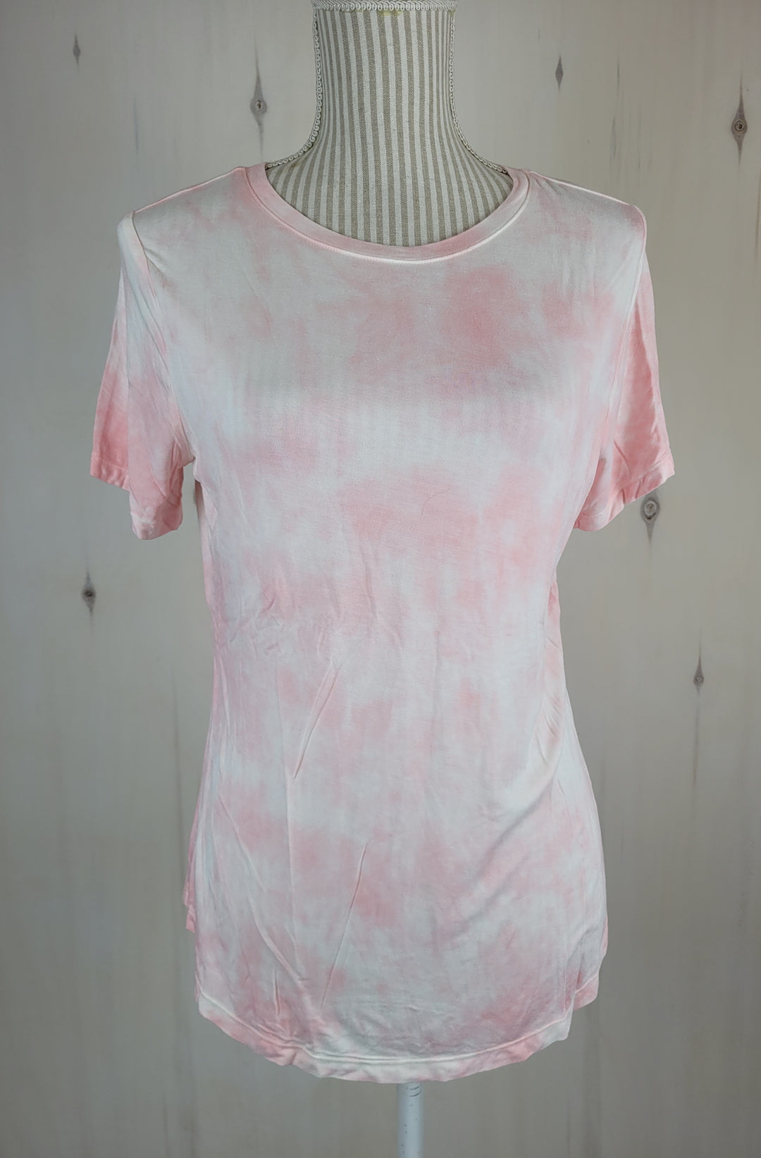OLD NAVY LUXE ULTRA SOFT PASTEL PINK TIE DYE TOP LADIES SMALL EUC