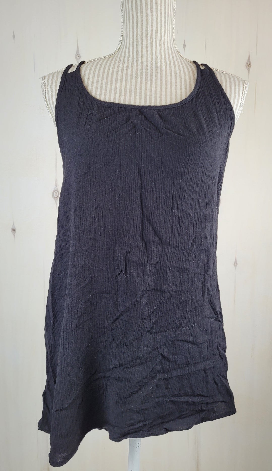 LILY BLEU BEACH BLACK TOP/SWIM COVER LADIES LARGE PRE-LOVED