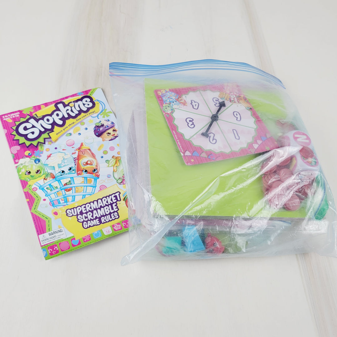 SHOPKINS SUPERMARKET SCRAMBLE GAME (missing box) PRE-LOVED