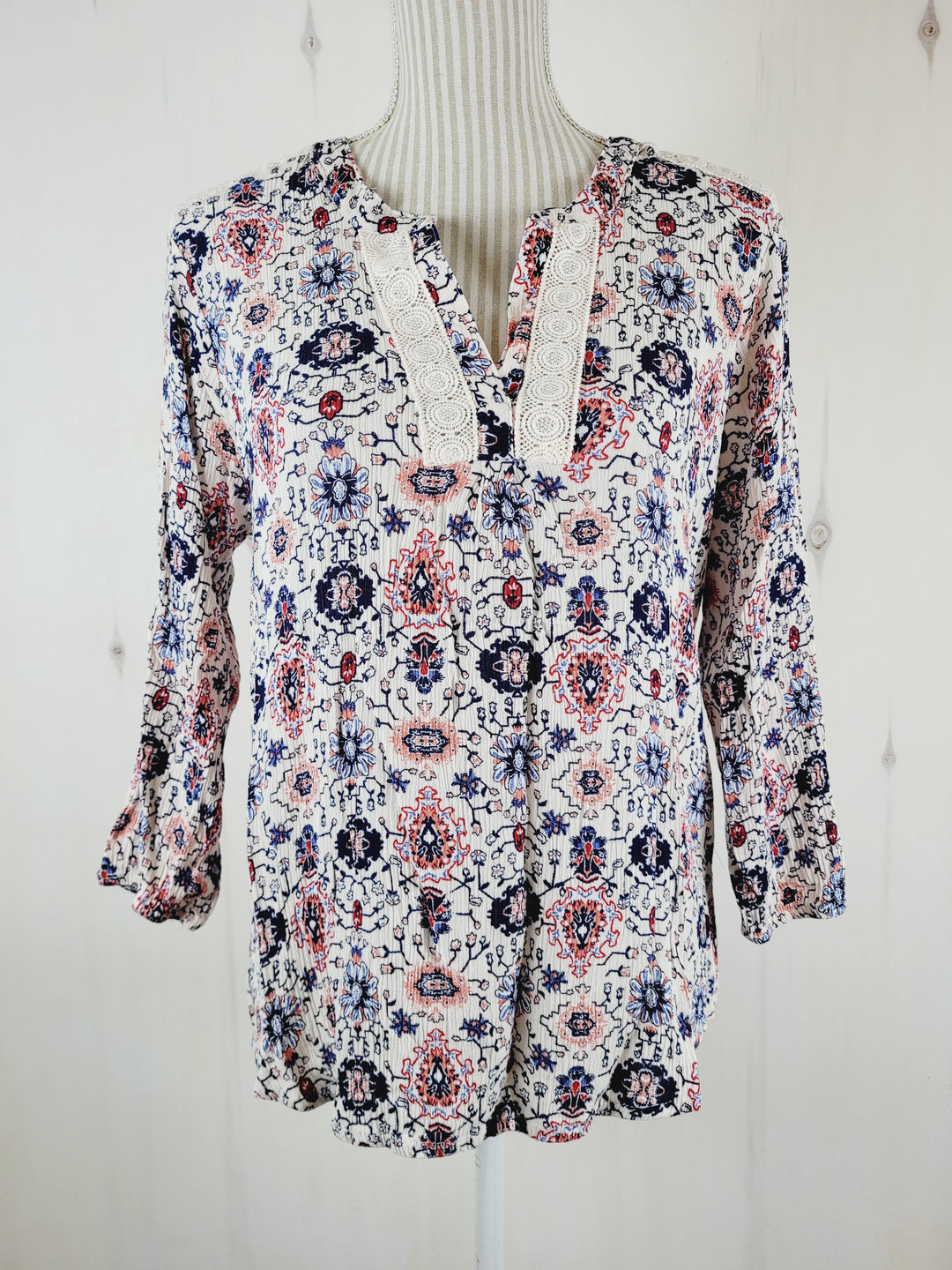 MY STYLE FLORAL BLOUSE LADIES LARGE EUC