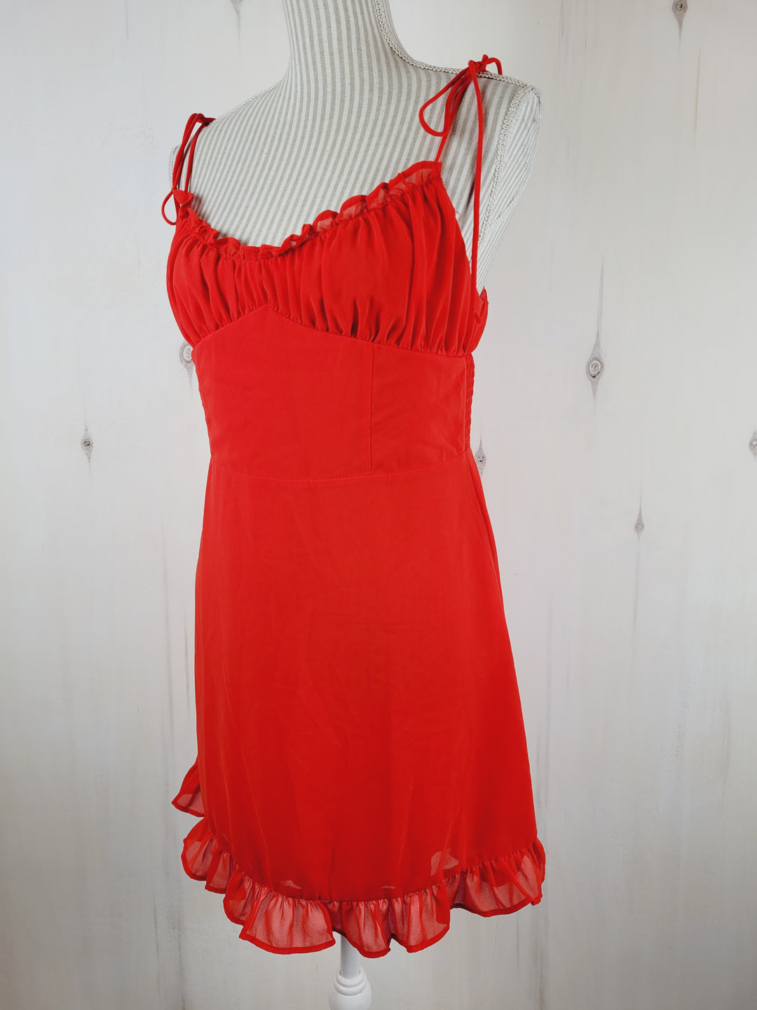 SHEIN BRIGHT RED DRESS LADIES LARGE EUC