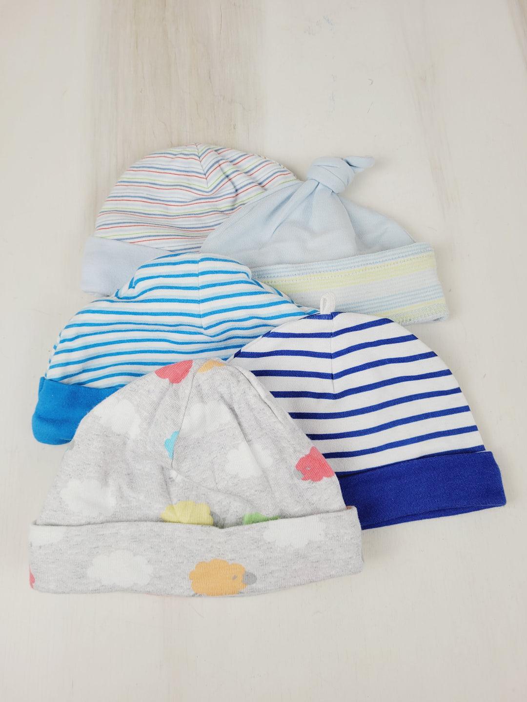 5 PACK CRIB BEANIES BLUES PRE-LOVED