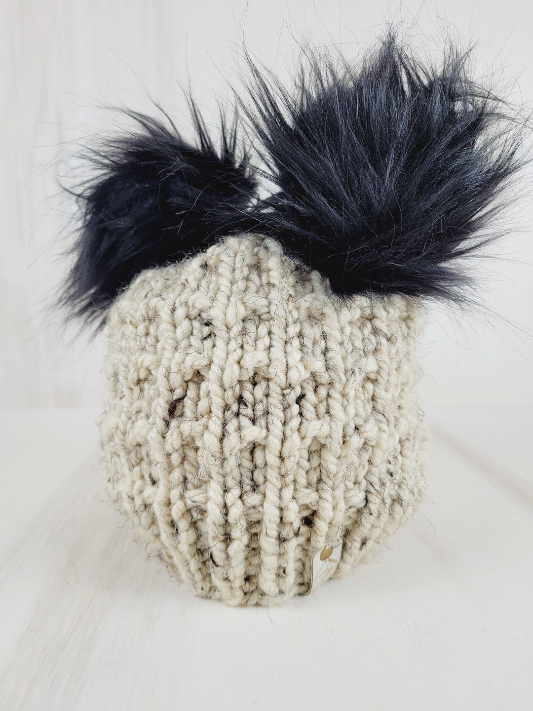 TLC Made, Crochet Hat with Double Poms