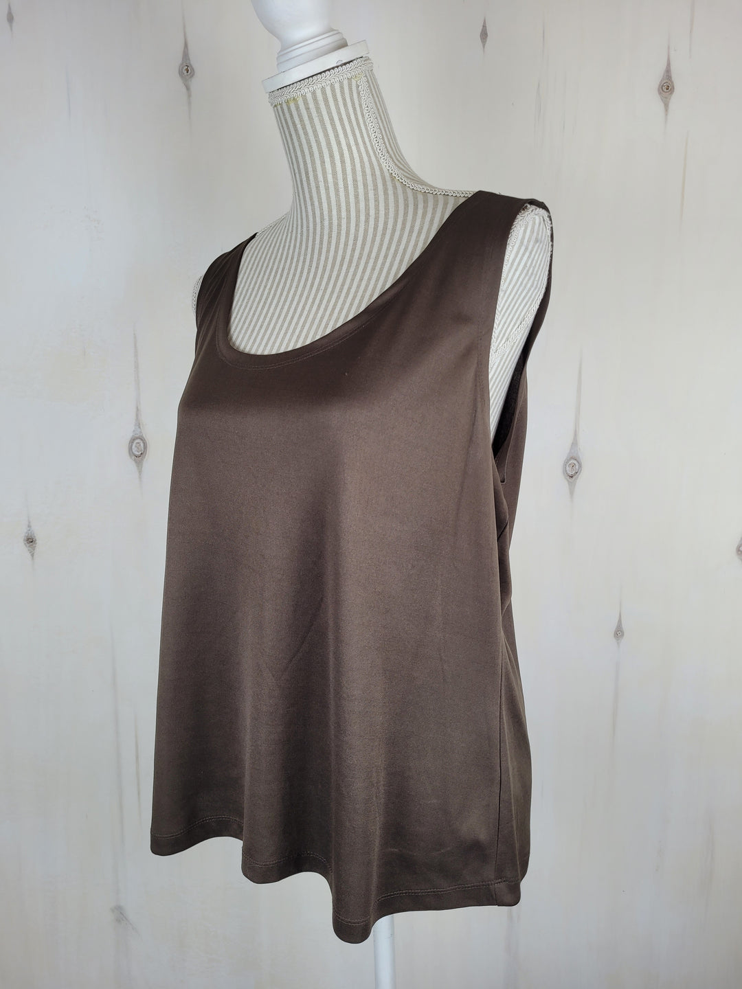 CHRISTOPHER & BANKS SHEER BROWN TANK LADIES SIZE XL PRE-LOVED