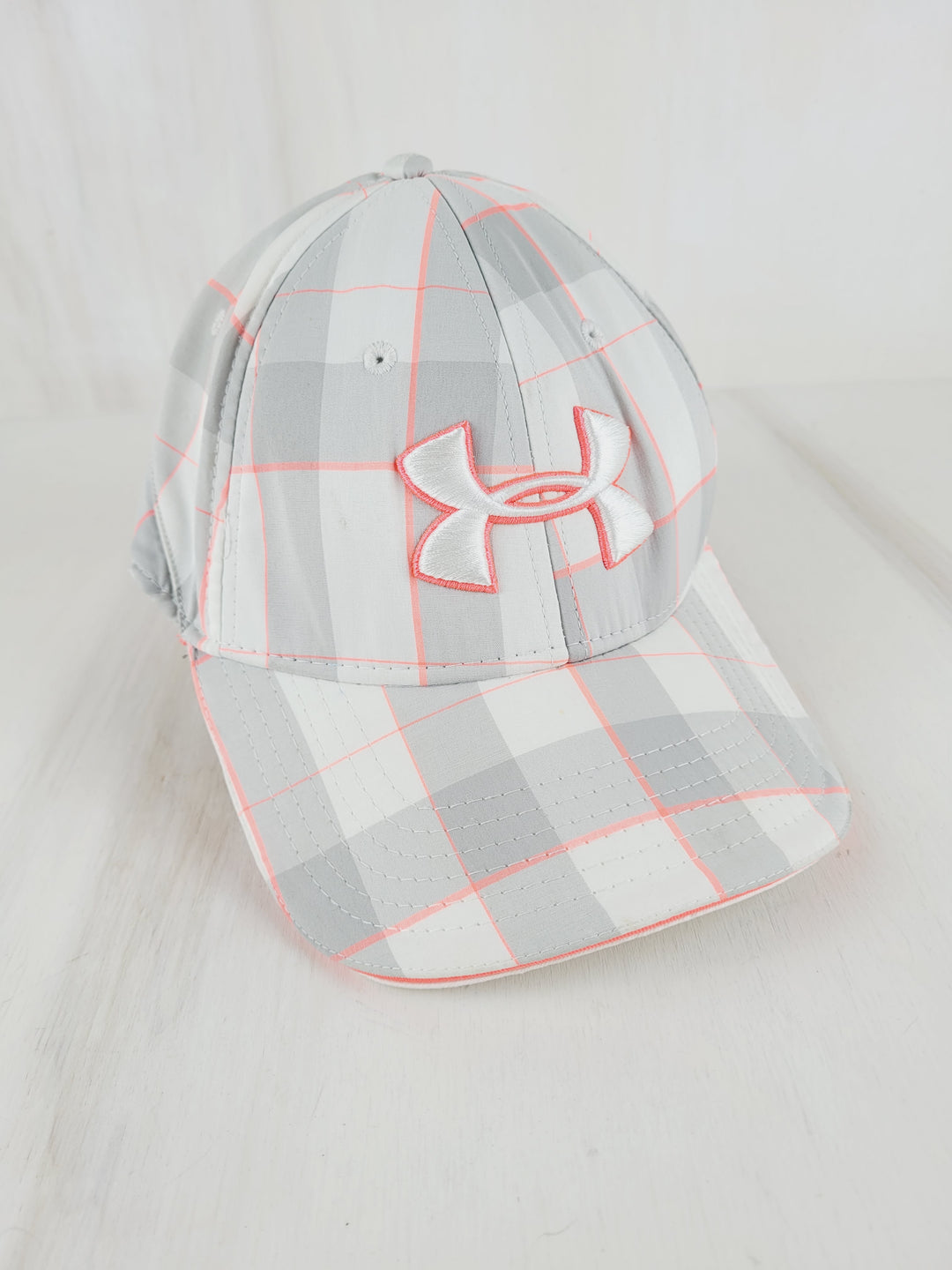 UNDER ARMOUR NEON ORANGE & GREY BRIMMED HAT ADULT M/L PRE-LOVED