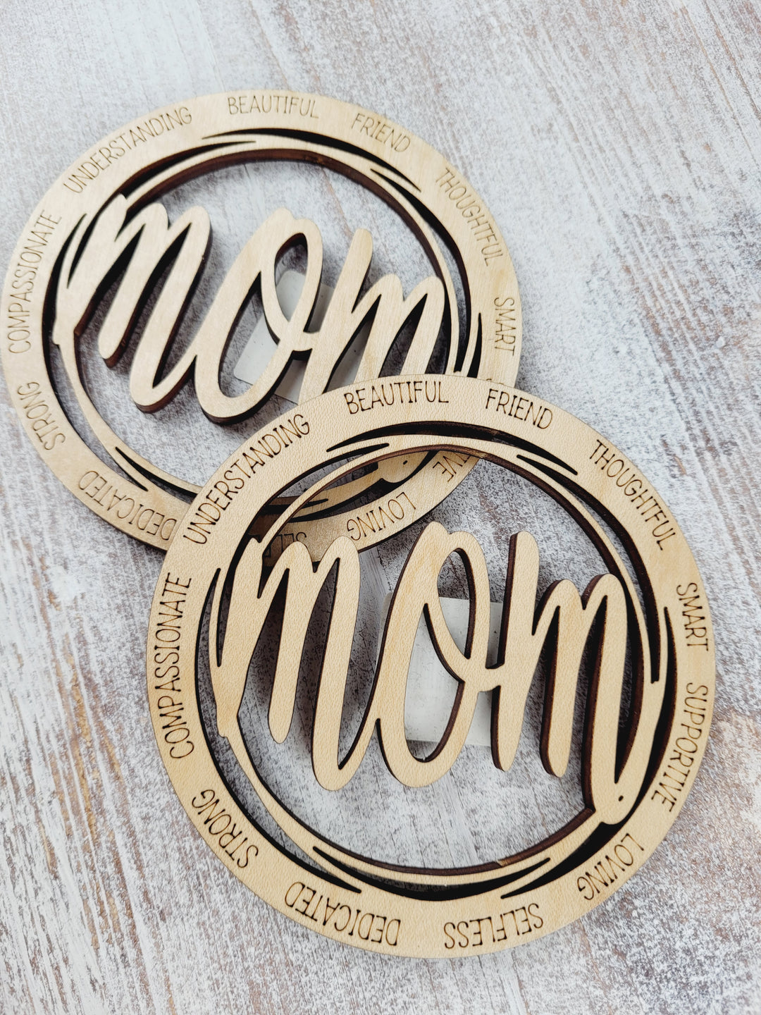 Rough Cut Dezigns, Wooden Mother's Day Coasters