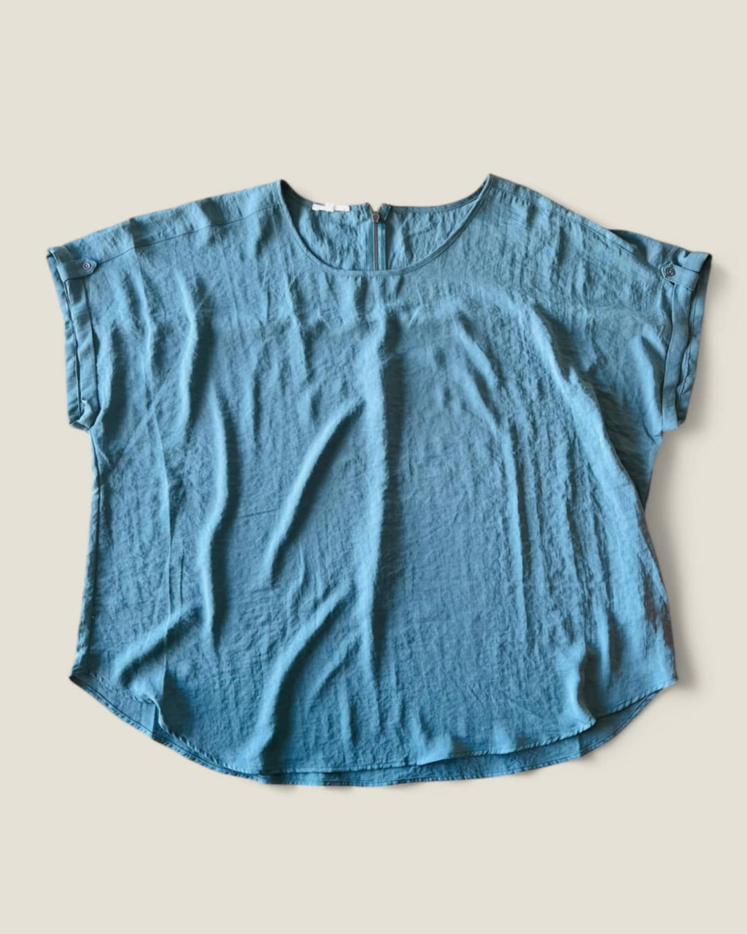 MAURICES SHORT SLEEVE TEAL BLOUSE SIZE 2X PRE-LOVED