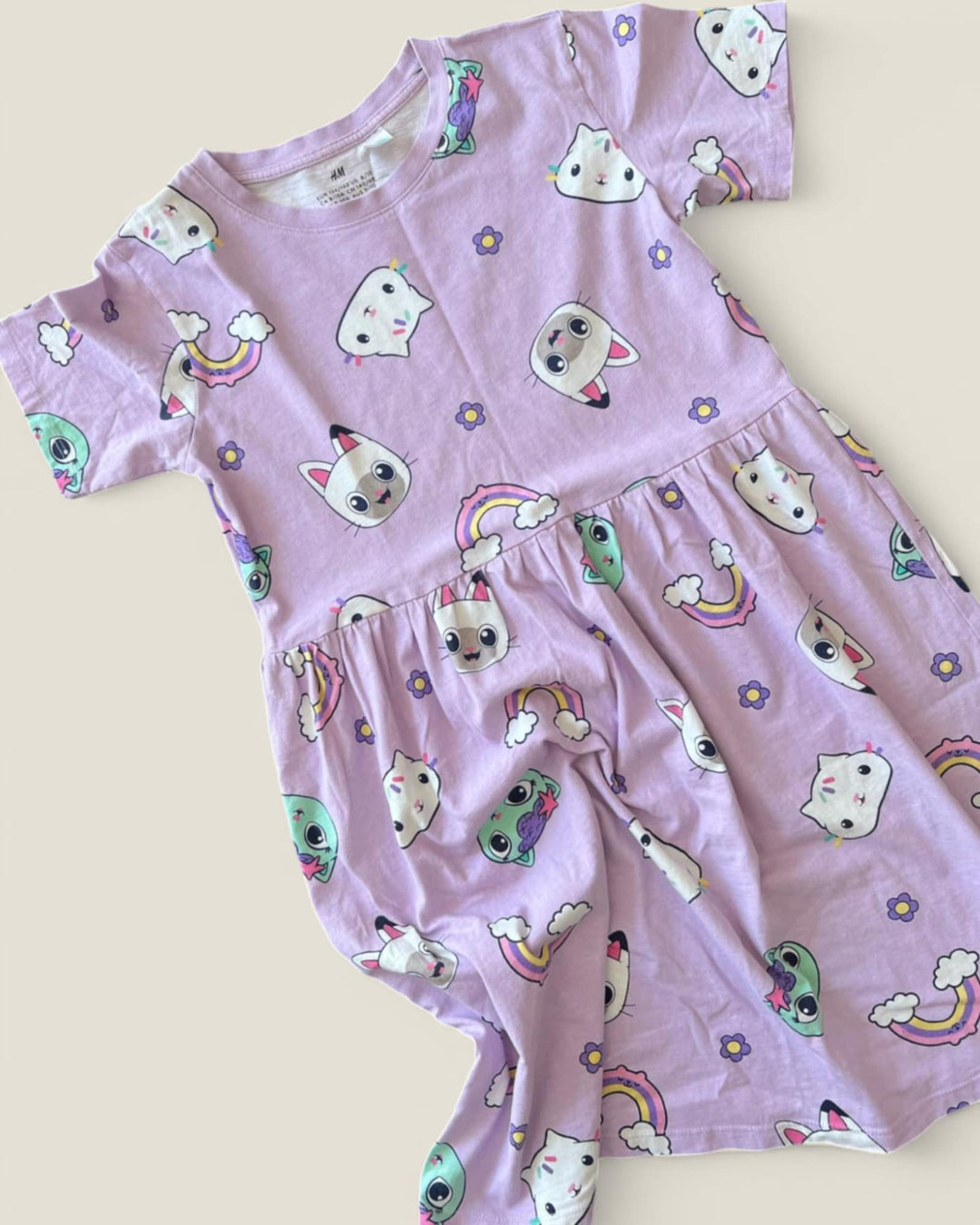 H&M GABBY'S DOLLHOUSE T-SHIRT DRESS SIZE 8/10 PRE-LOVED