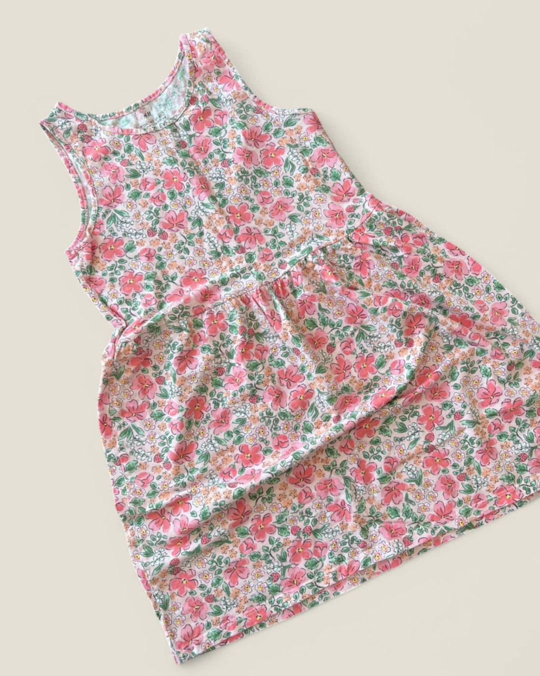 H&M PINK FLORAL TANK DRESS SIZE 8/10 PRE-LOVED