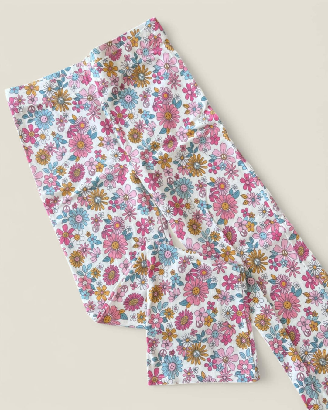 HAUTE HIPPIE FLORAL FLARE LEGGINGS SIZE 10/12 PRE-LOVED