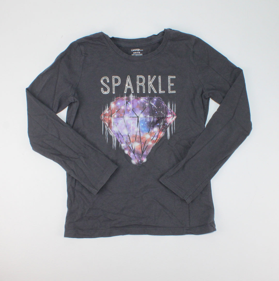 GEORGE SPARKLE LONG SLEEVE TOP 7-8Y VGUC