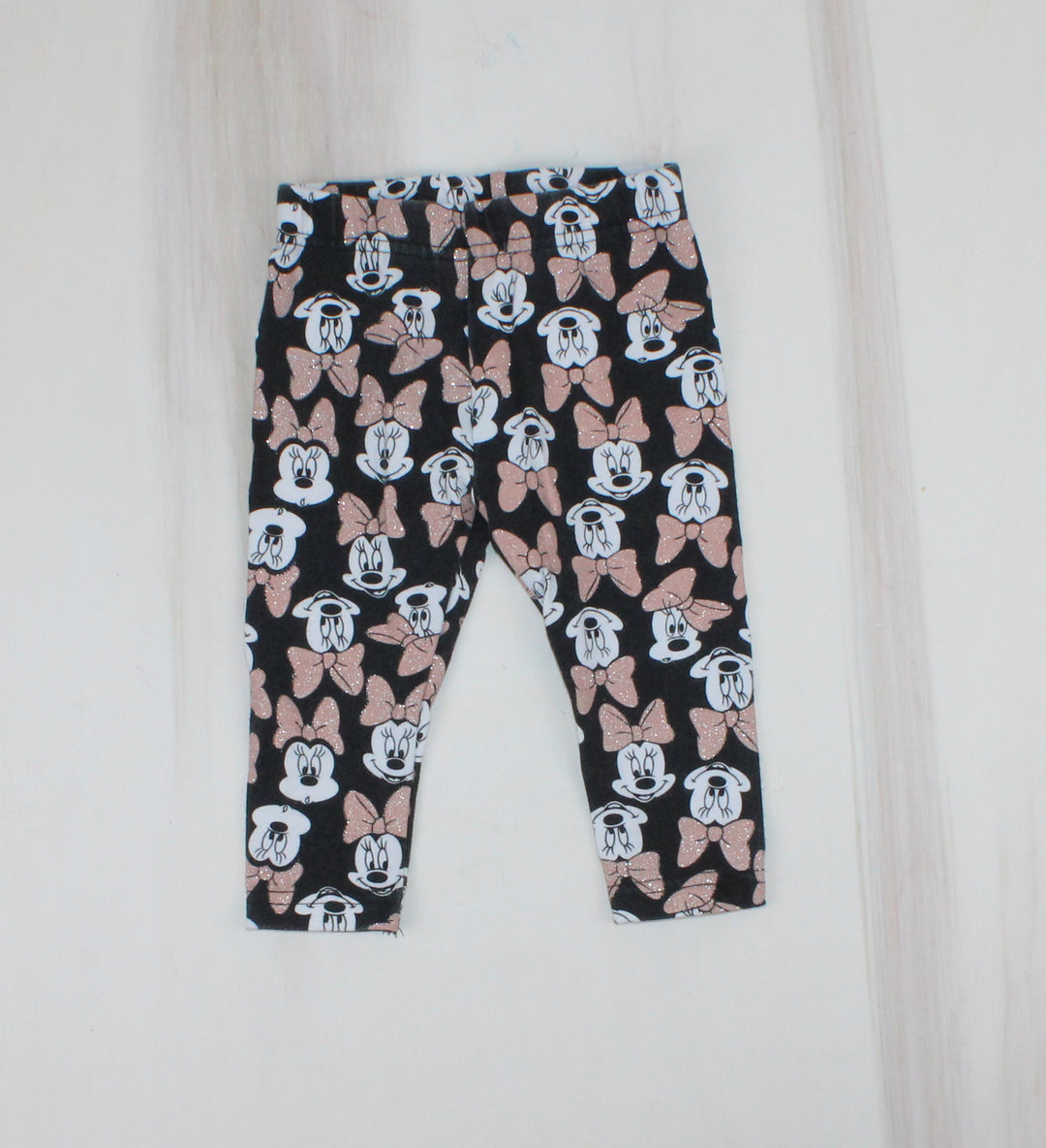 MINNIE MOUSE GLITTER LEGGINGS 6-12M PRE-LOVED