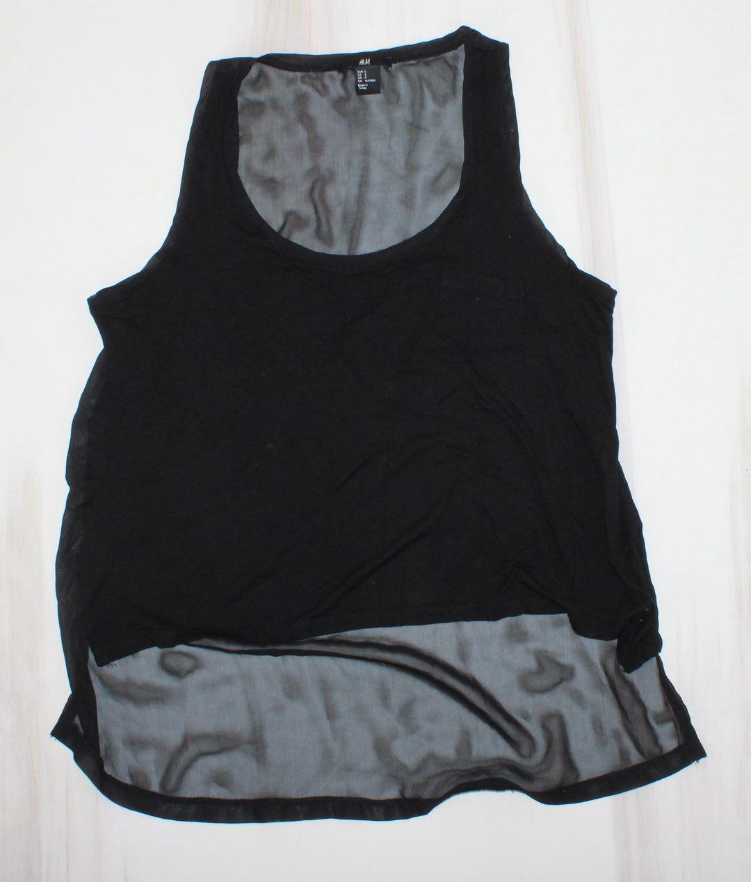 H&M BLACK SHEER BLOUSE LADIES SMALL EUC