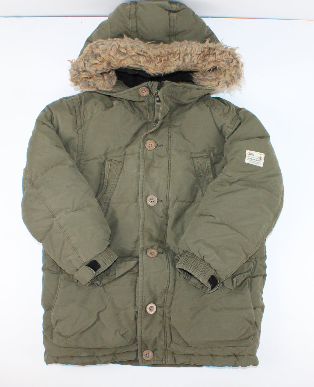 GAP GREEN WINTER COAT 6-7Y VGUC