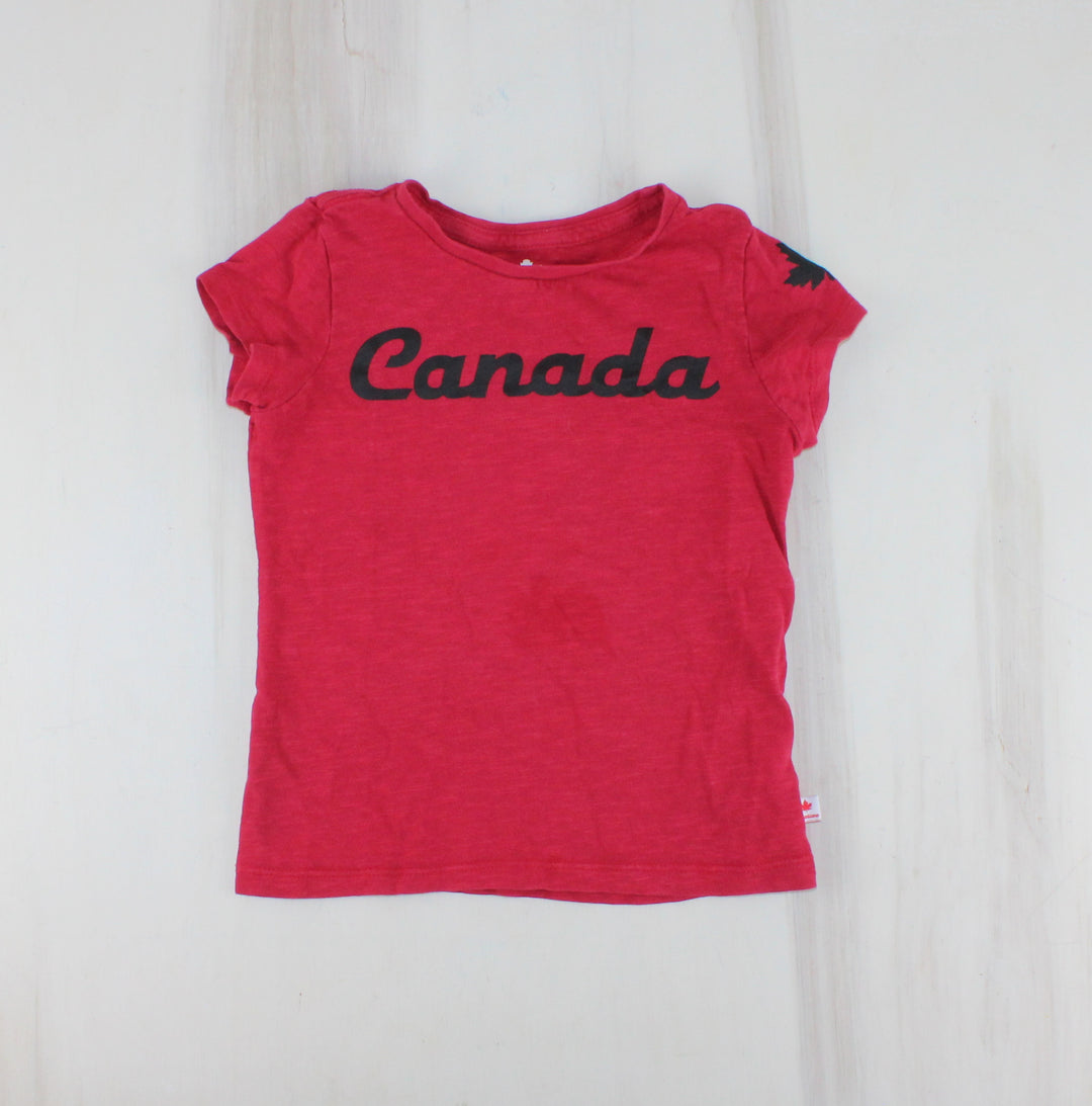 CANADIANA RED TSHIRT 4-5Y PRE-LOVED