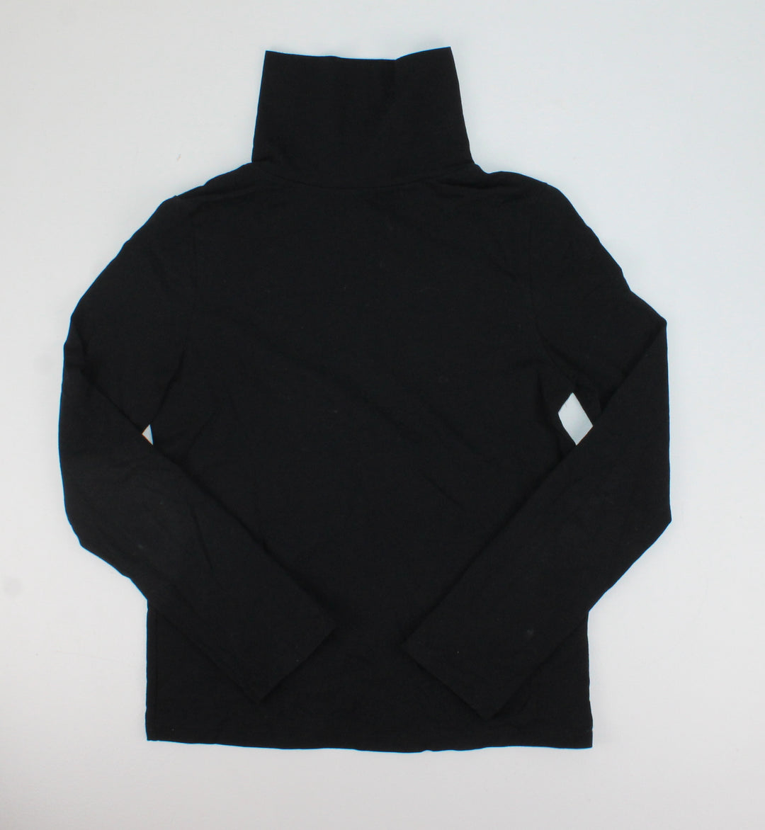 JOE FRESH BLACK STRETCH TURTLENECK TOP 10/12Y EUC