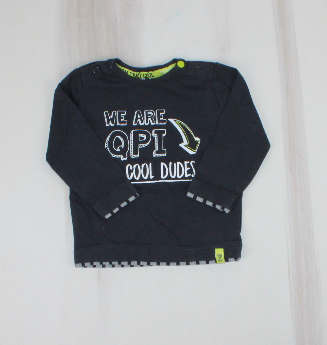 LITTLE QUAPI BOYS GREY LONG SLEEVE TOP 4-6M PRE-LOVED