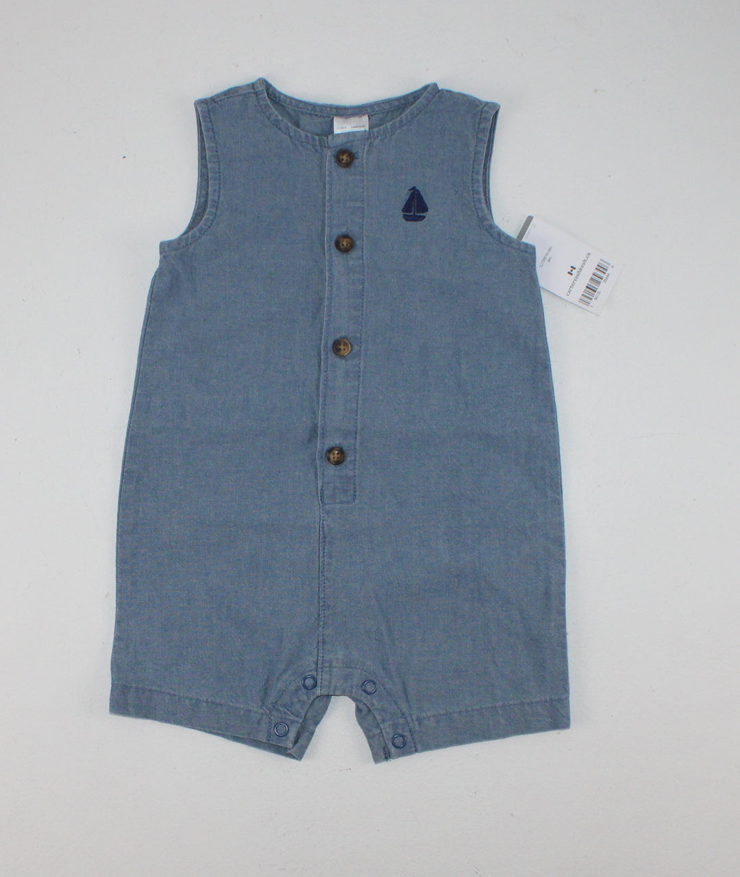 CARTERS DENIM SAIL ROMPER 6M PRE-LOVED