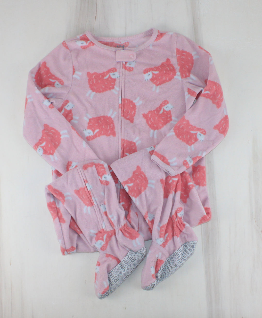 CARTERS PINK SHEEP FLEECE FOOTIES 5Y PRE-LOVED