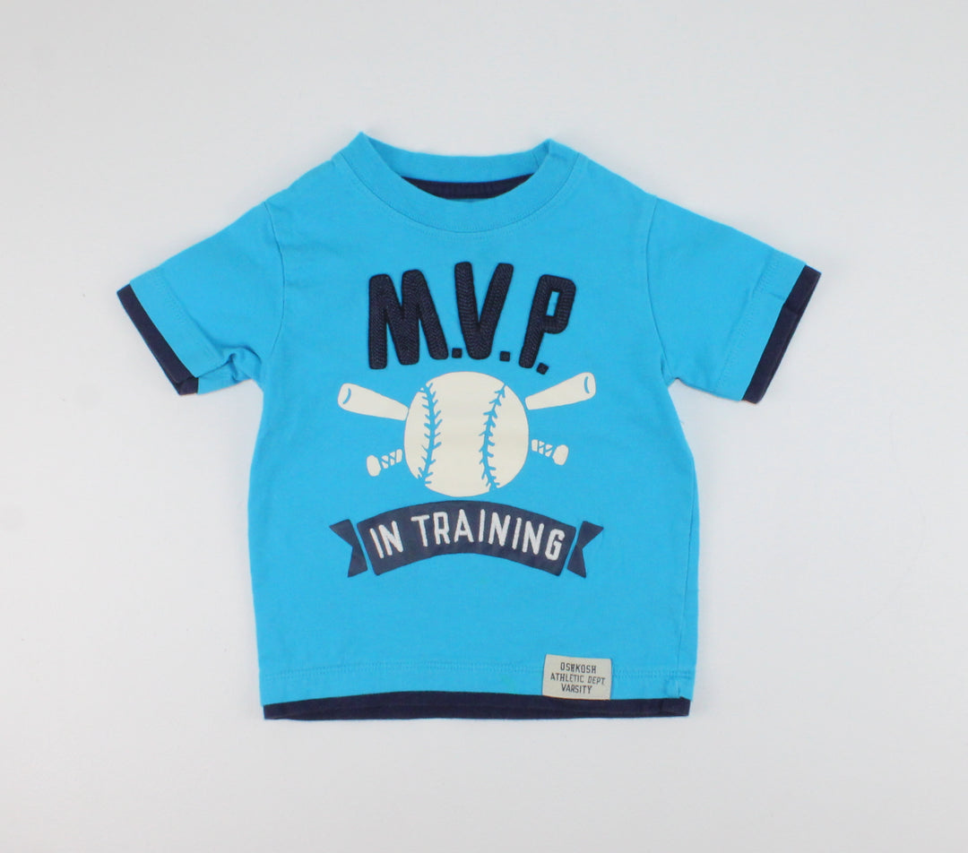 OSH KOSH BASEBALL BLUE TSHIRT 12M PRE-LOVED