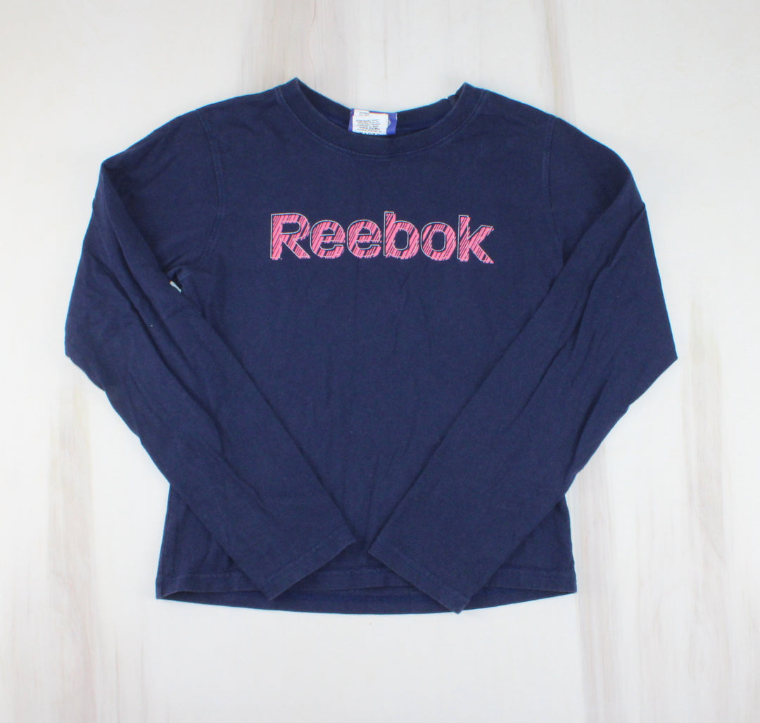 REEBOK NAVY LONG SLEEVE TOP 10/12Y EUC