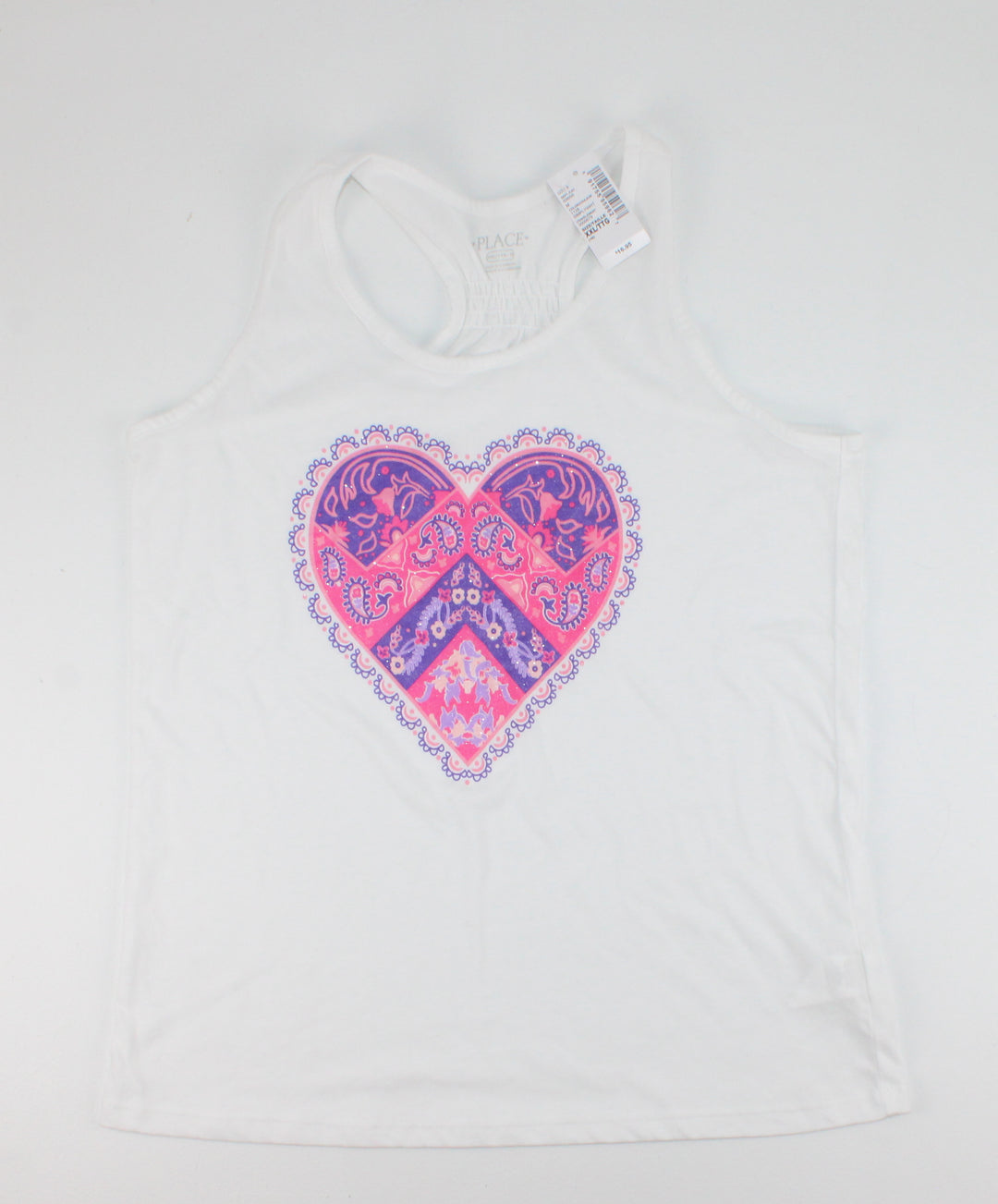 CHILDRENS PLACE WHITE RACER BACK TANK 16Y PRE-LOVED