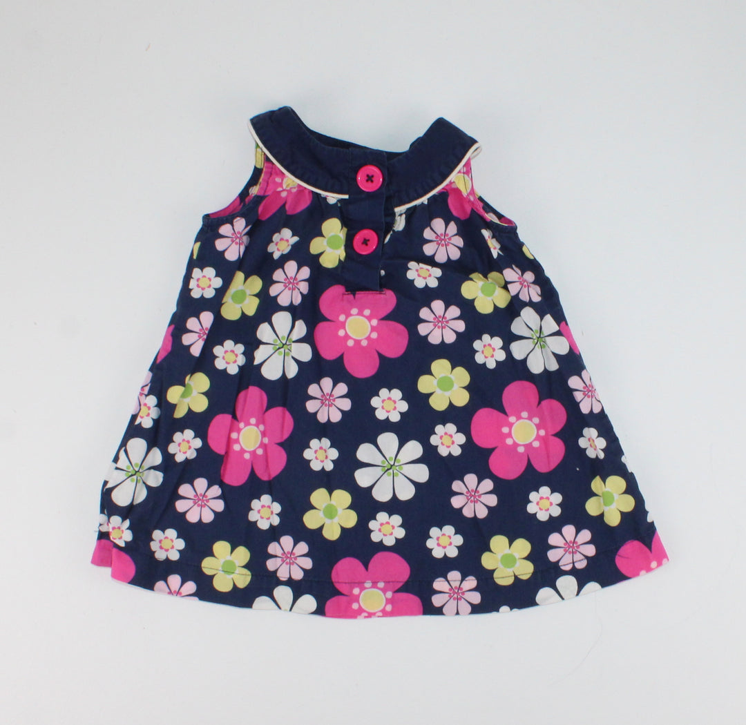 CARTERS NAVY FLORAL DRESS 9M PRE-LOVED
