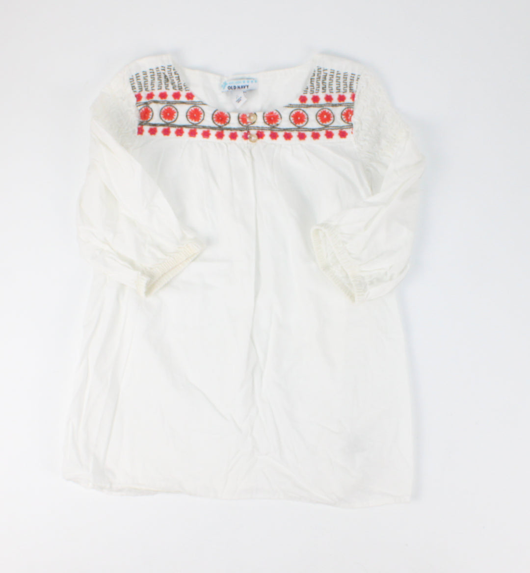 OLD NAVY WHITE BLOUSE 6-7Y EUC