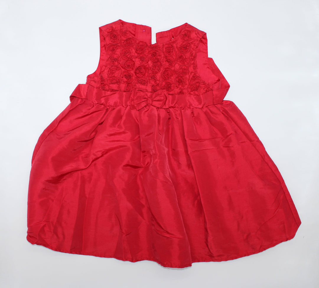 GEORGE RED ROSETTE OCCASION DRESS 4Y PRE-LOVED