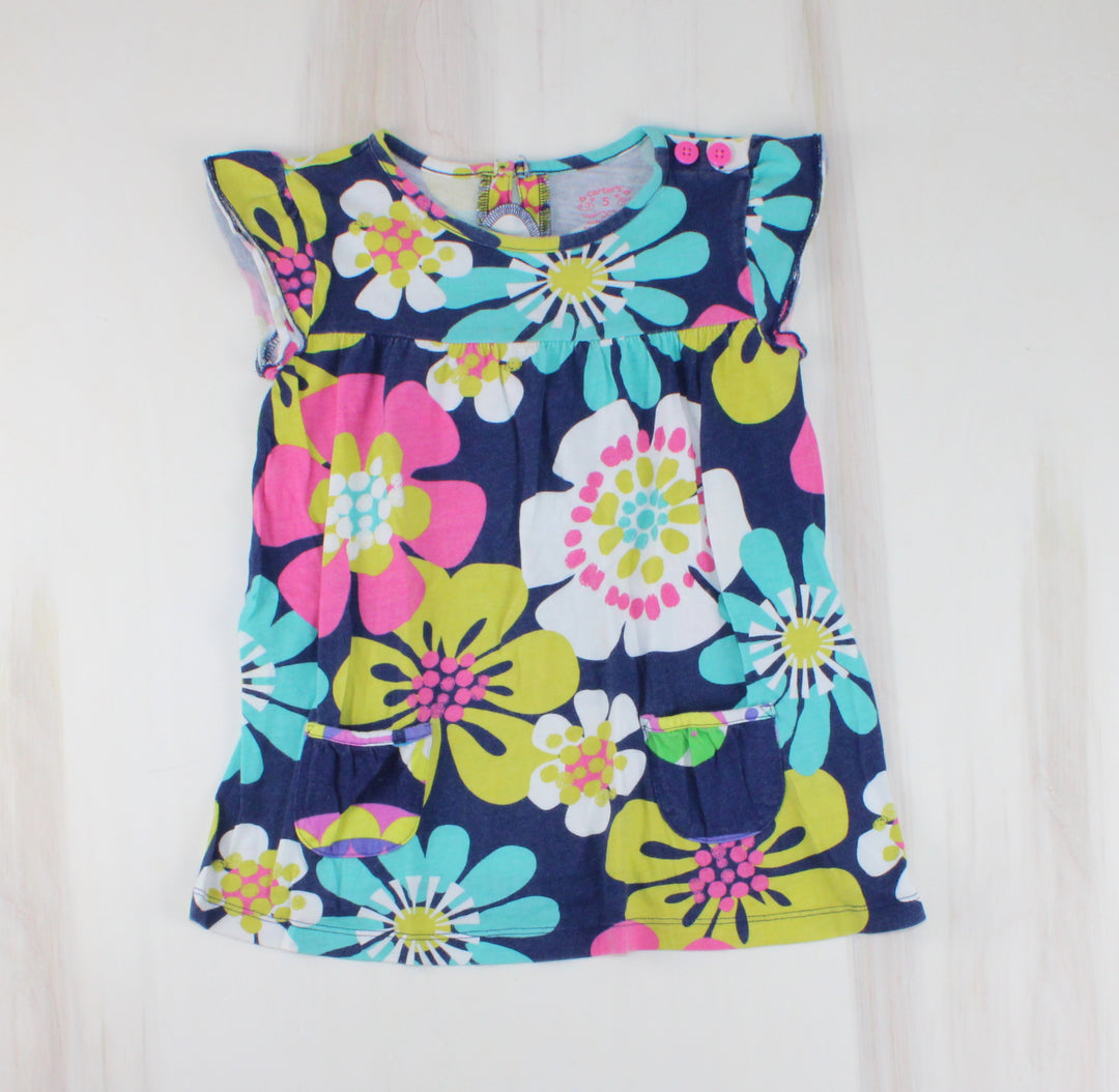 CARTERS FLORAL LONG TOP 5Y EUC