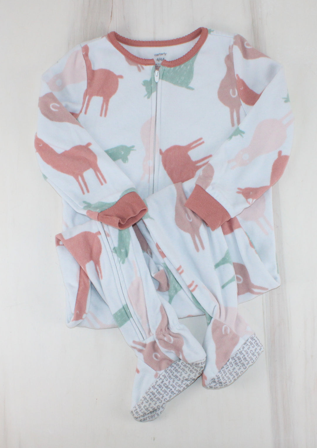 CARTERS FLEECE DEER FOOTIES 4Y PRE-LOVED