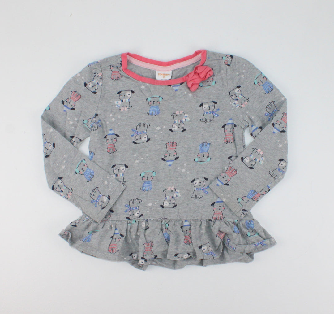 GYMBOREE DOG LONG SLEEVE TOP 3Y VGUC