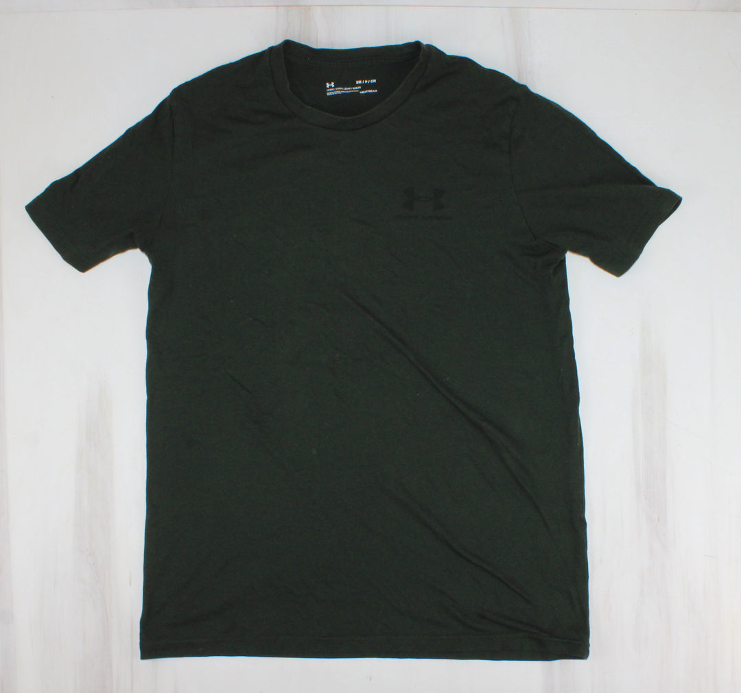 UNDER ARMOUR DARK GREEN TOP YOUTH SMALL PRE-LOVED