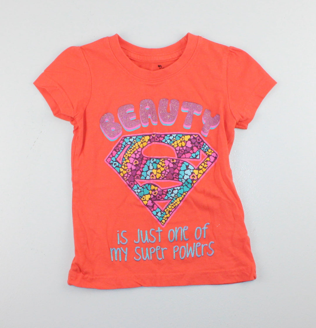 SUPER GIRL ORANGE SHIRT 2T EUC