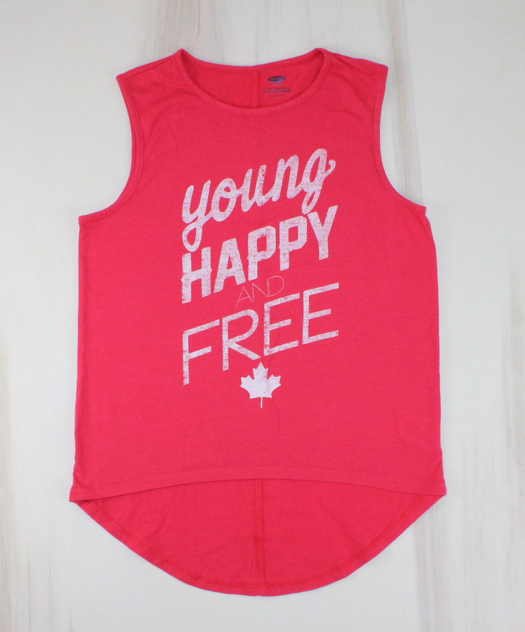 OLD NAVY YOUNG HAPPY & FREE TANK 10/12Y PRE-LOVED