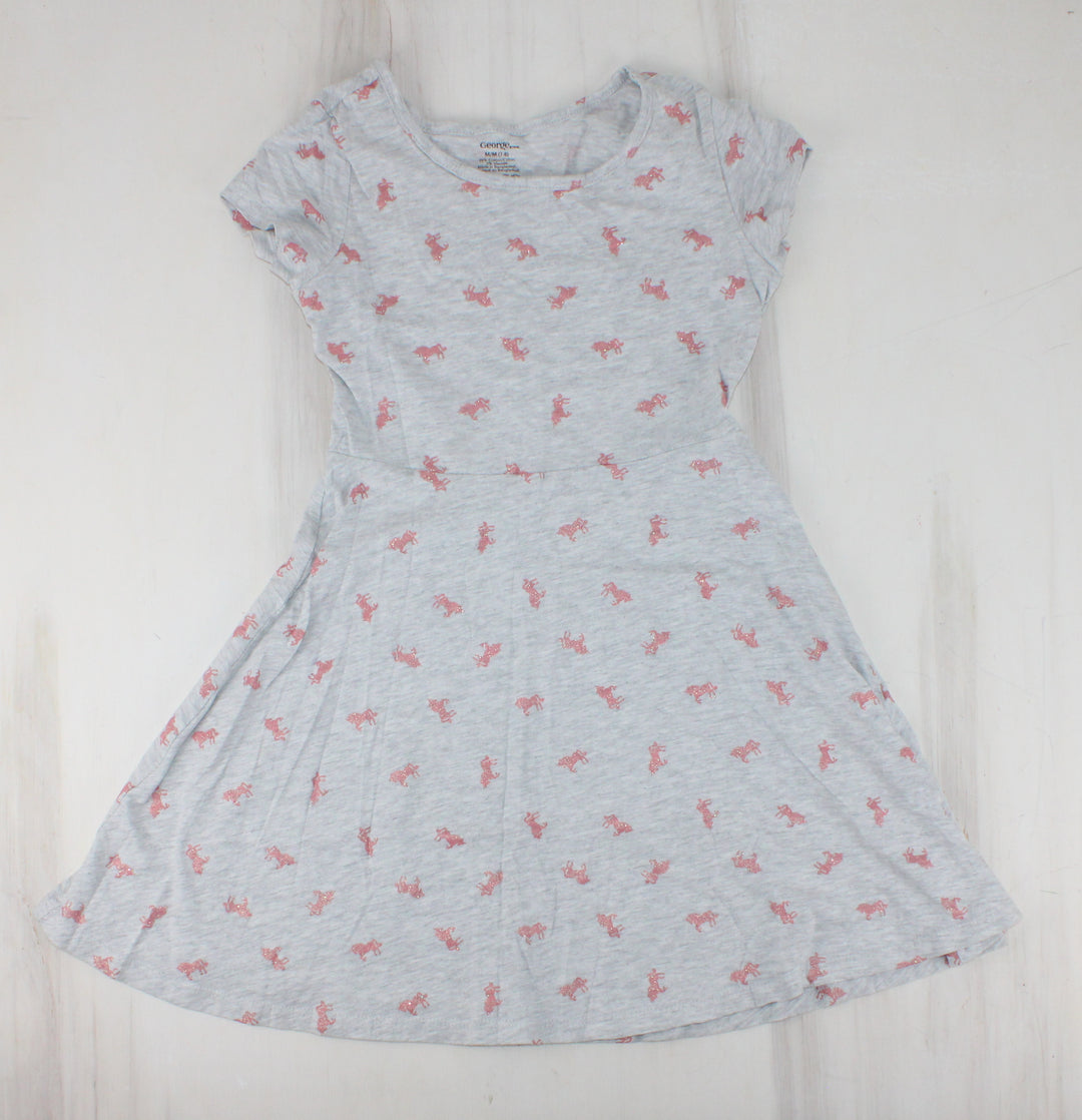 GEORGE DRESS WITH GLITTER UNICORNS 7-8Y PRE-LOVED