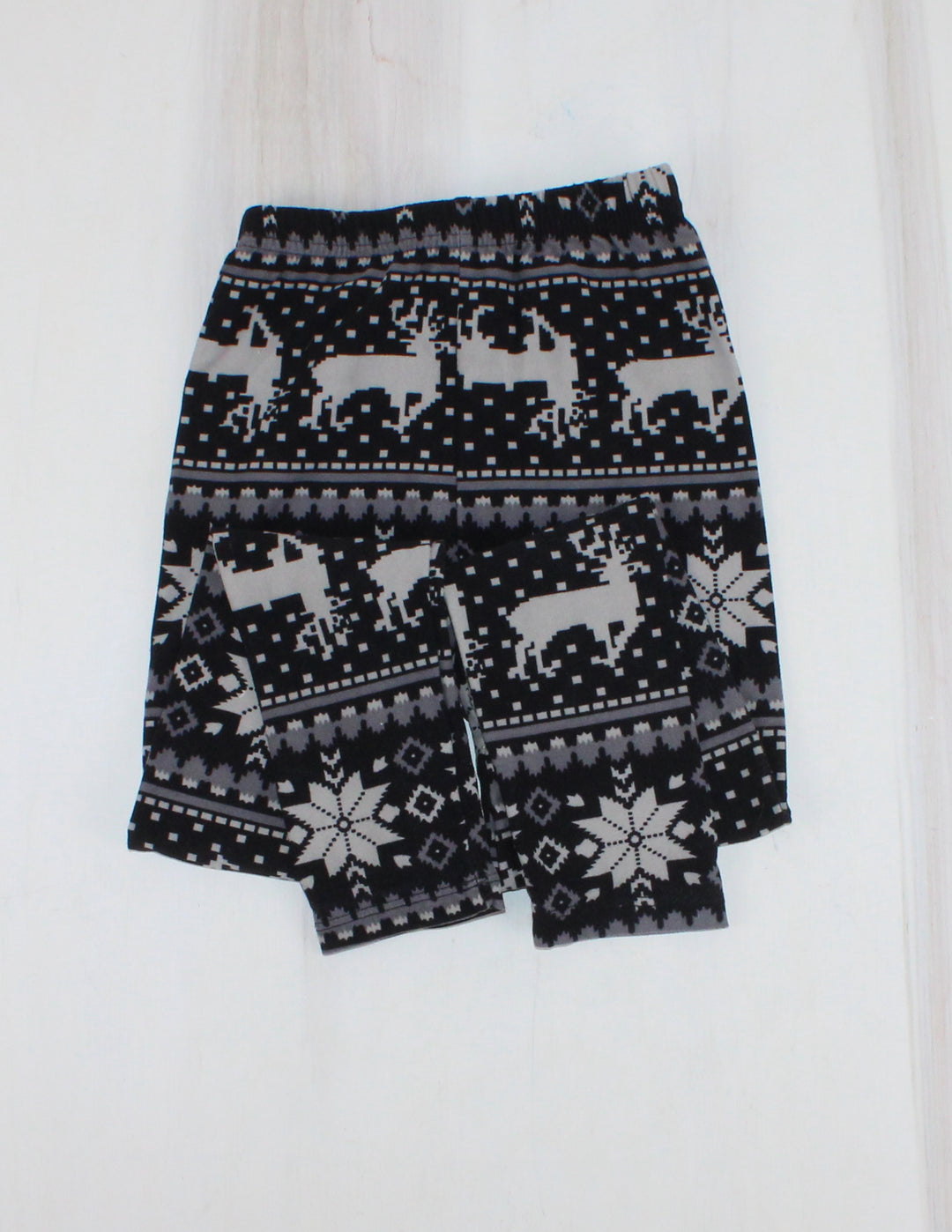 GREY FAIR ISLE PRINT LEGGINGS KIDS SM/MD PRE-LOVED