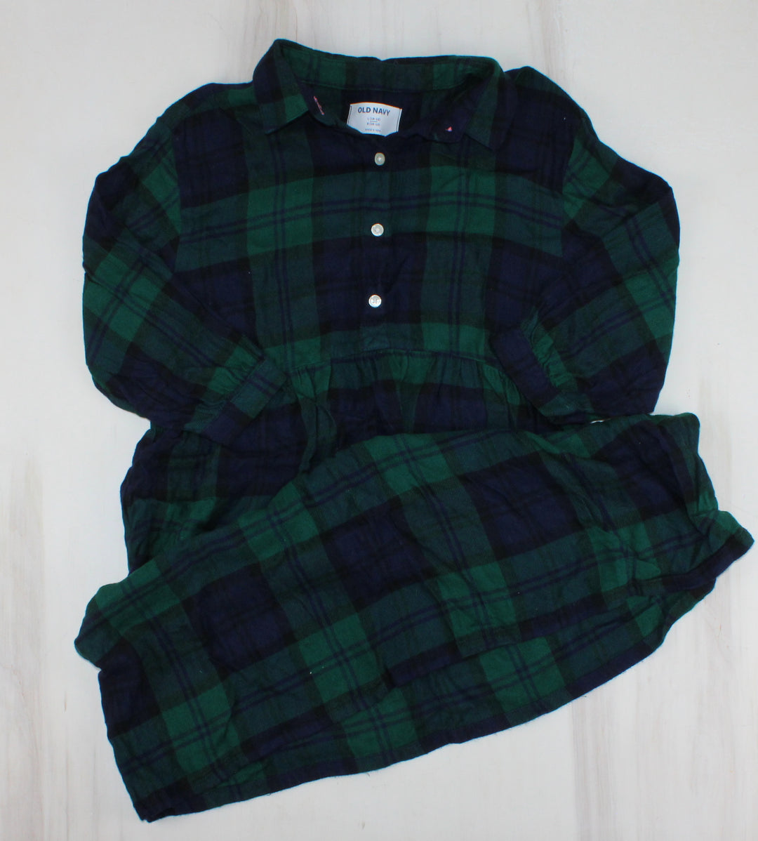 OLD NAVY PLAID DRESS 10/12Y PRE-LOVED