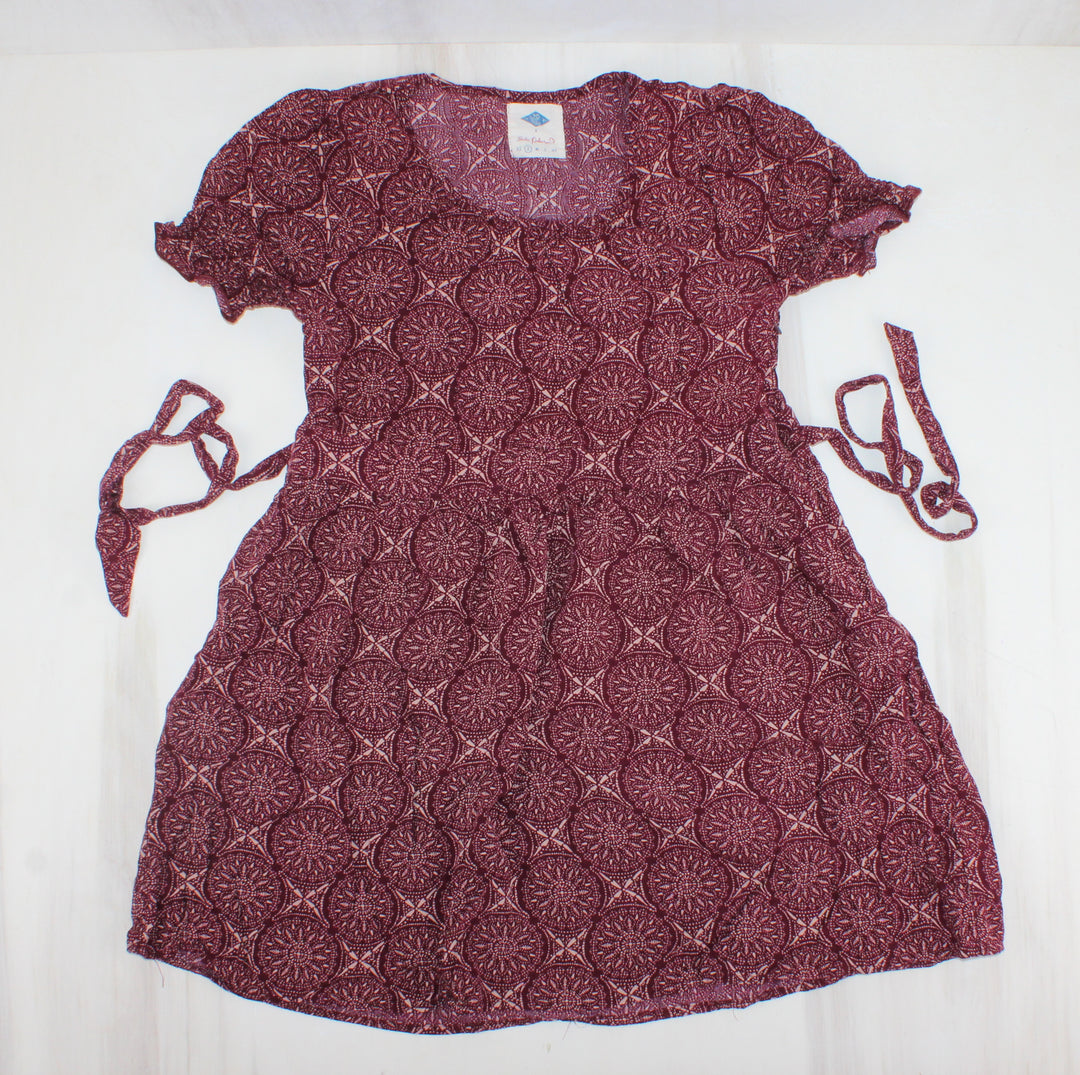 SADIE BLUE MAROON DRESS KIDS SMALL PRE-LOVED