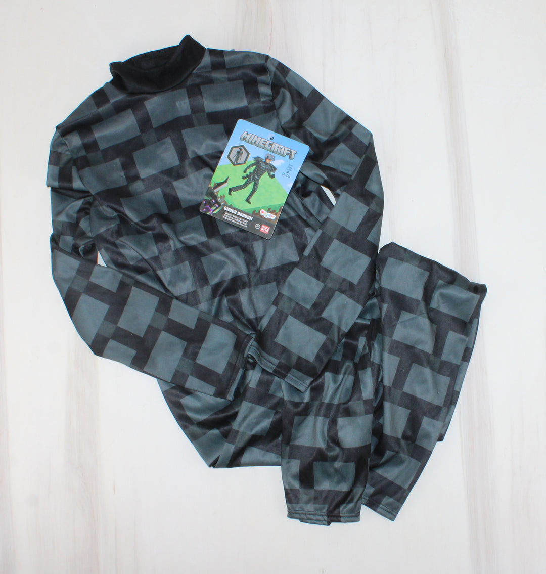 MINECRAFT ENDER DRAGON BODYSUIT COSTUME (MASK/TAIL/WINGS NOT INCL.) 8-10Y PRE-LOVED