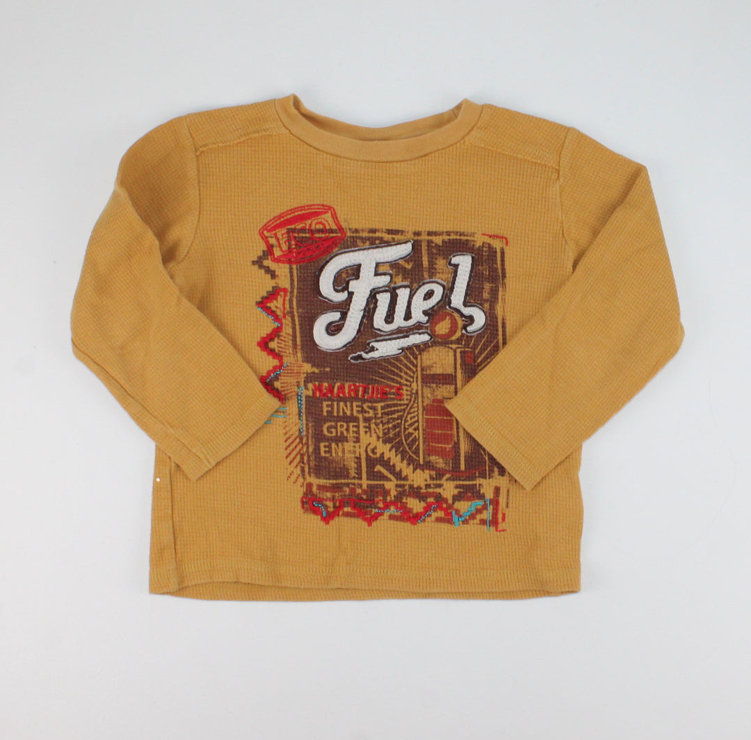 NAARTJIE WAFFLE MUSTARD TOP 4Y PRE-LOVED