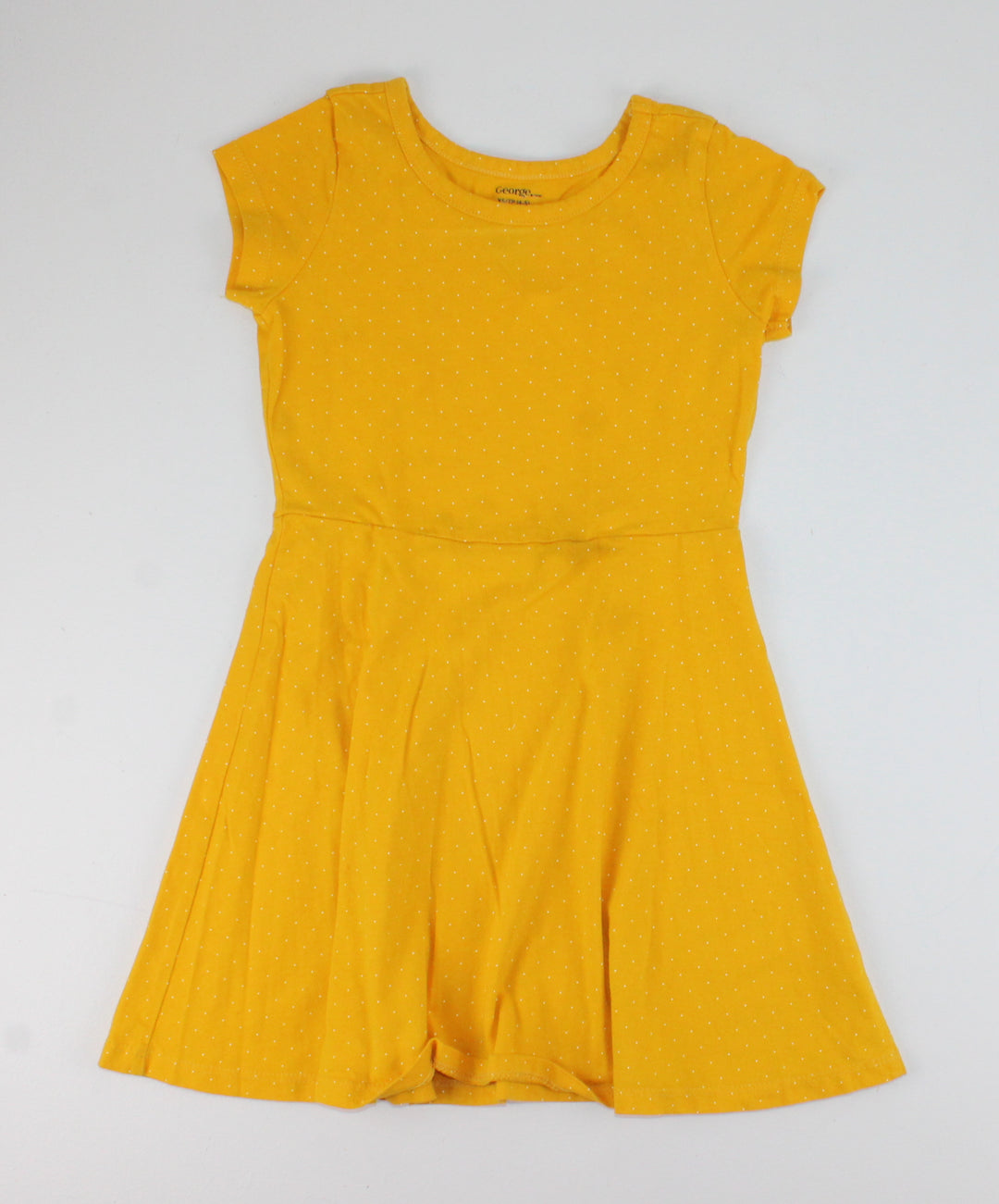 GEORGE YELLOW POLKA DOT DRESS 4/5Y EUC