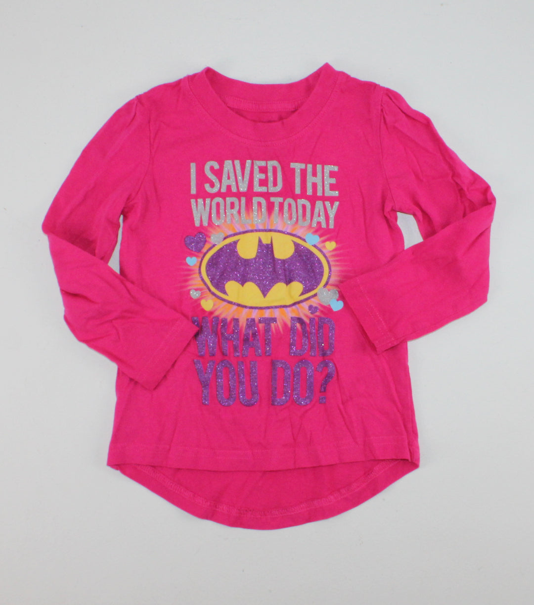 BATMAN PINK LONG SLEEVE TOP 2Y EUC